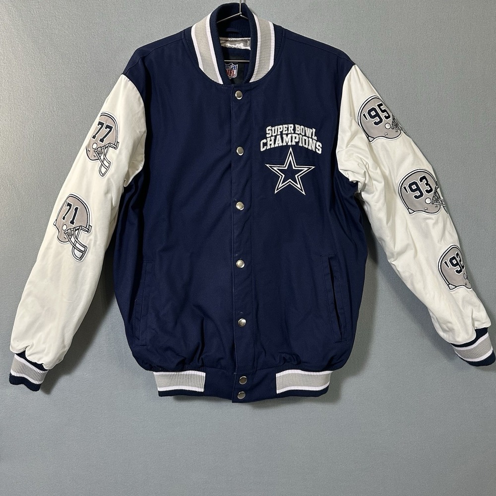 Dallas‎ Cowboys Super Bowl 5X Champions Jacket NFL G-lll Football Medium Great!